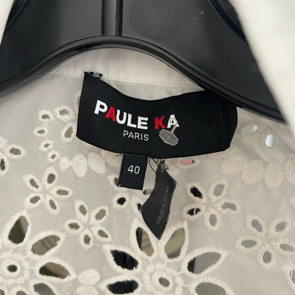 PAULE KA White Eyelet Swim Cotton Cover-Up/Resort Wear Dress, Beachy, EU 40/US 8 - Picture 4 of 10